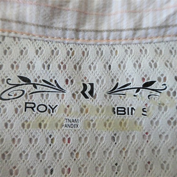 Royal Robins Shirt Princess Stripes Stretch Hiking Half Sleeves Roll Tabs Zip S - Picture 7 of 8